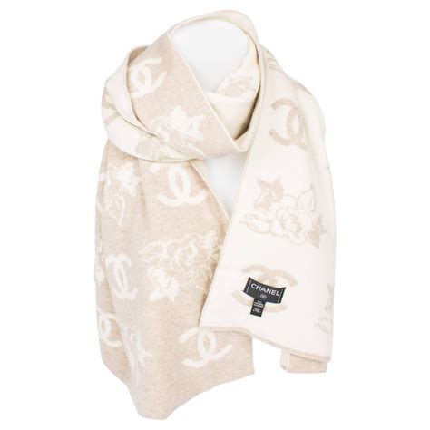 chanel wool scarf and hat white|chanel scarf outlet.